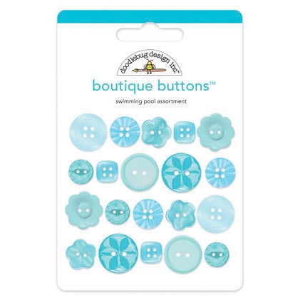 Doodlebug Design - Boutique Buttons - Assorted Buttons - Swimming Pool