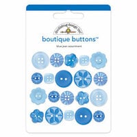 Doodlebug Design - Boutique Buttons - Assorted Buttons - Blue Jean