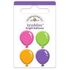 Doodlebug Design - Cake and Ice Cream Collection - Brads - Bright Balloons Braddies