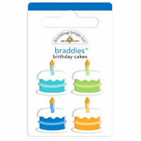 Doodlebug Design - Birthday Celebration Collection - Brads - Birthday Cakes Braddies