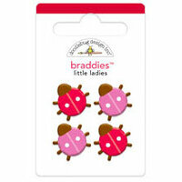 Doodlebug Design - Ladybug Garden Collection - Brads - Little Ladies Braddies