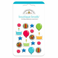 Doodlebug Design - Birthday Celebration Collection - Boutique Brads - Assorted Brads - Birthday Celebration