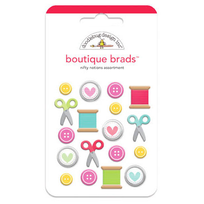 Doodlebug Design - Nifty Notions Collection - Boutique Brads - Assorted Brads - Nifty Notions