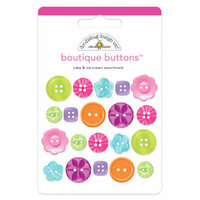 Doodlebug Design - Cake and Ice Cream Collection - Boutique Buttons - Assorted Buttons - Cake and Ice Cream