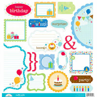 Doodlebug Design - Birthday Celebration Collection - Cute Cuts - 12 x 12 Cardstock Die Cuts