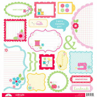 Doodlebug Design - Nifty Notions Collection - Cute Cuts - 12 x 12 Cardstock Die Cuts