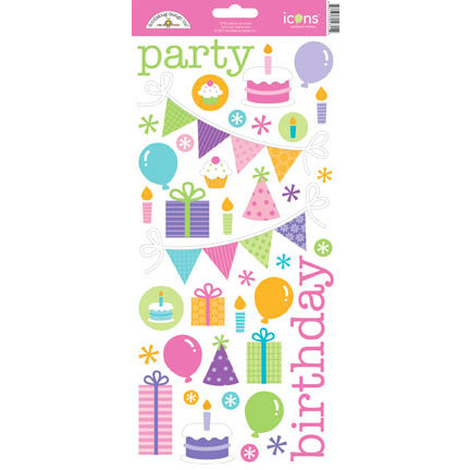 Doodlebug Design - Cake and Ice Cream Collection - Sugar Coated Cardstock Stickers - Icons