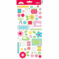 Doodlebug Design - Nifty Notions Collection - Cardstock Stickers - Icons