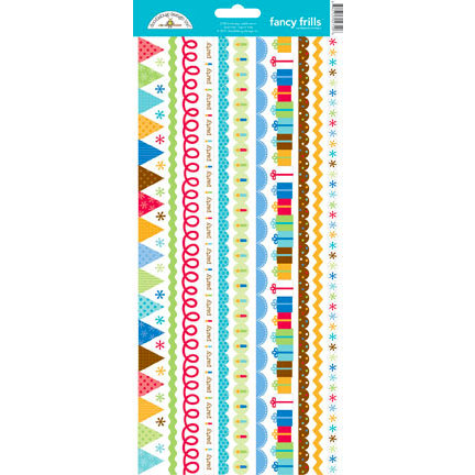 Doodlebug Design - Birthday Celebration Collection - Cardstock Stickers - Fancy Frills