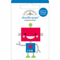 Doodlebug Design - Doodle-Pops - 3 Dimensional Cardstock Stickers - Little Bot
