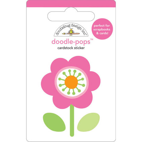 Doodlebug Design - Doodle-Pops - 3 Dimensional Cardstock Stickers - Pink Posie