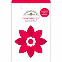 Doodlebug Design - Doodle-Pops - Christmas - 3 Dimensional Cardstock Stickers - Poinsettia