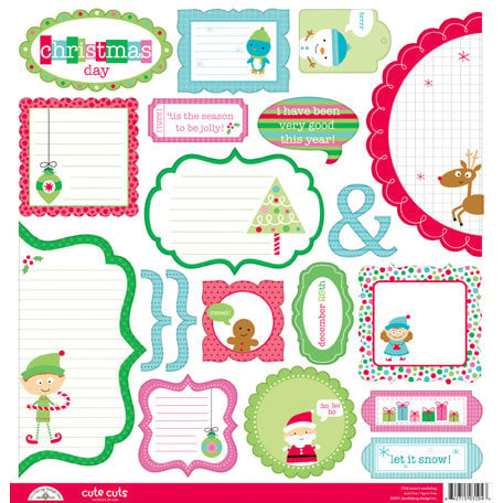 Doodlebug Design - Santa's Workshop Collection - Christmas - Cute Cuts - 12 x 12 Cardstock Die Cuts