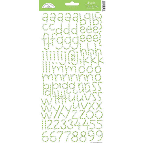 Doodlebug Design - Alphabet Cardstock Stickers - Doodle Twine - Limeade
