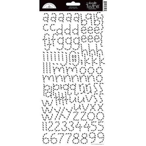 Doodlebug Design - Alphabet Cardstock Stickers - Doodle Twine - Beetle Black