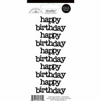 Doodlebug Design - Doodles - Cardstock Stickers - Happy Birthday - Beetle Black