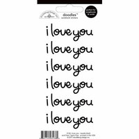 Doodlebug Design - Doodles - Cardstock Stickers - I Love You - Beetle Black