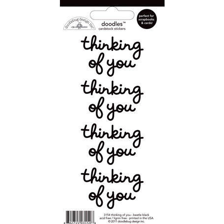 Doodlebug Design - Doodles - Cardstock Stickers - Thinking of You - Beetle Black