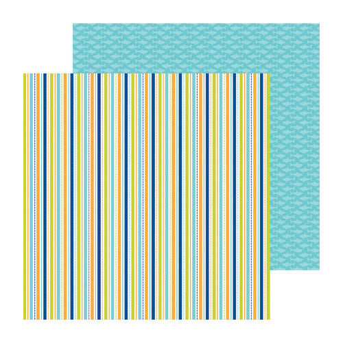Doodlebug Design - Boys Only Collection - 12 x 12 Double Sided Paper - Skater Stripe