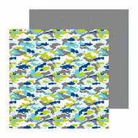 Doodlebug Design - Boys Only Collection - 12 x 12 Double Sided Paper - Cool Camo