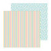 Doodlebug Design - Hello Spring Collection - 12 x 12 Double Sided Paper - Springtime Stripe