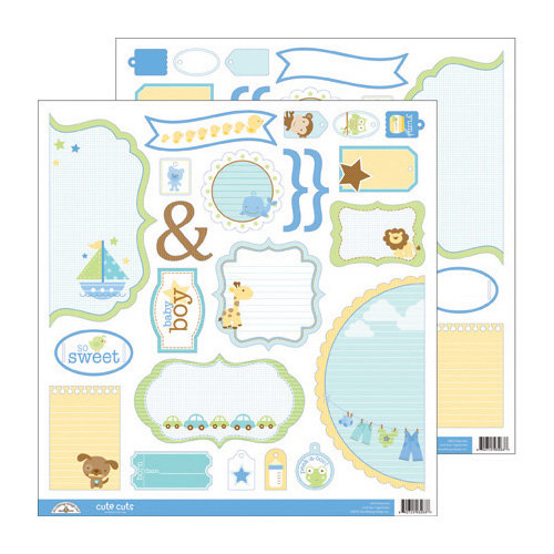 Doodlebug Design - Snips and Snails Collection - Cute Cuts - 12 x 12 Cardstock Die Cuts