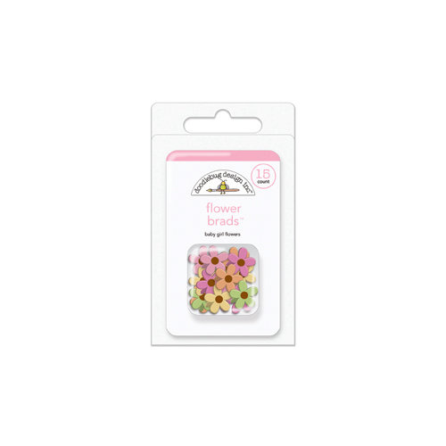Doodlebug Design - Sugar and Spice Collection - Brads - Baby Girl - Flower