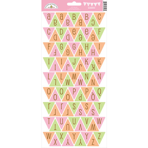 Doodlebug Design - Sugar and Spice Collection - Cardstock Stickers - Party Banner - Alphabet