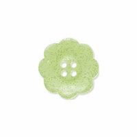 Doodlebug Design - Oodles - Buttons - Flower - 19 mm - Limeade Glitter