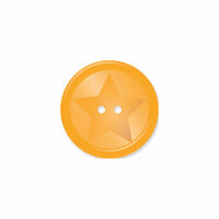 Doodlebug Design - Oodles - Buttons - Round Star - 19 mm - Tangerine