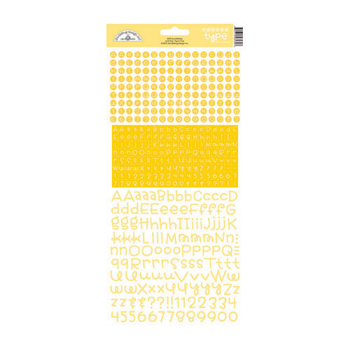 Doodlebug Design - Cardstock Stickers - Alphabet - Teensy Type -Bumblebee