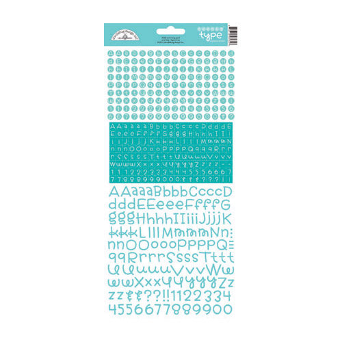 Doodlebug Design - Alphabet Cardstock Stickers - Teensy Type - Swimming Pool