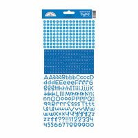 Doodlebug Design - Alphabet Cardstock Stickers - Teensy Type - Blue Jean