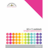 Doodlebug Design - 8.5 x 11 Texture Cardstock Assortment - Bright