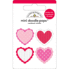 Doodlebug Design - Lovebirds Collection - Doodle-Pops - 3 Dimensional Cardstock Stickers - Mini - Valentines