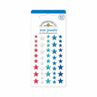 Doodlebug Design - Stars and Stripes Collection - Adhesive Rhinestones - Stars - Red, White and Blue