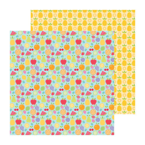 Doodlebug Design - Fruit Stand Collection - 12 x 12 Double Sided Paper - Fruit Cocktail