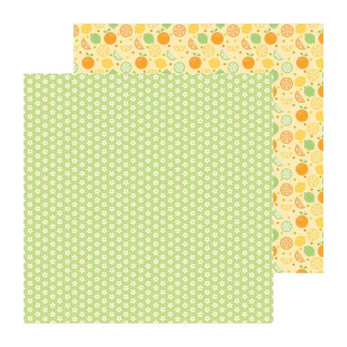Doodlebug Design - Fruit Stand Collection - 12 x 12 Double Sided Paper - Orange Blossoms