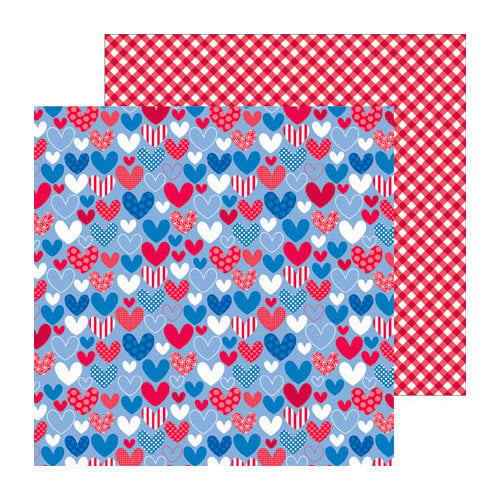 Doodlebug Design - Stars and Stripes Collection - 12 x 12 Double Sided Paper - Heartland