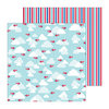 Doodlebug Design - Stars and Stripes Collection - 12 x 12 Double Sided Paper - Freedom Flight