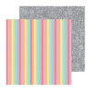 Doodlebug Design - Take Note Collection - 12 x 12 Double Sided Paper - Tweed Stripe