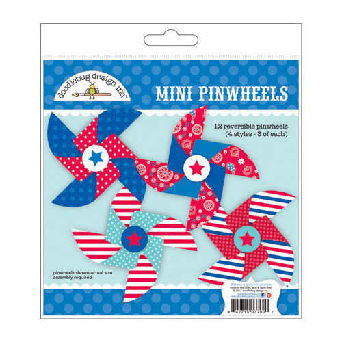 Doodlebug Design - Stars and Stripes Collection - Mini Pinwheels Craft Kit