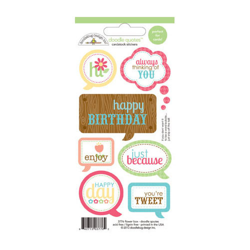 Doodlebug Design - Flower Box Collection - Cardstock Stickers - Quotes