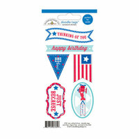 Doodlebug Design - Stars and Stripes Collection - Cardstock Stickers - Tags