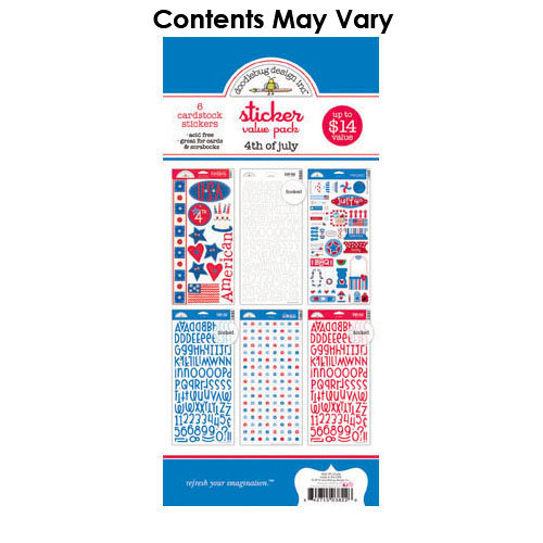Doodlebug Design - Cardstock and Chipboard Stickers - Assortment Pack - 4th of July