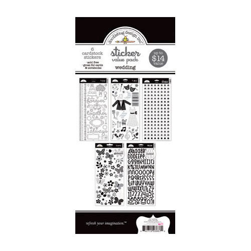 Doodlebug Design - Cardstock and Chipboard Stickers - Assortment Pack - Wedding