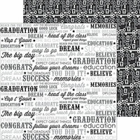 Doodlebug Design - Cap and Gown Collection - 12 x 12 Double Sided Paper - Valedictorian