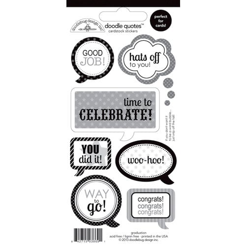 Doodlebug Design - Cap and Gown Collection - Cardstock Stickers - Quotes