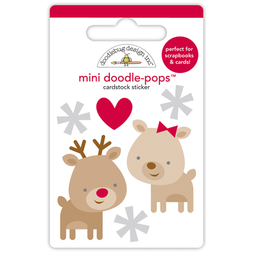 Doodlebug Design - Home for the Holidays - Christmas - Doodle-Pops - 3 Dimensional Cardstock Stickers - Mini - Deer Friends