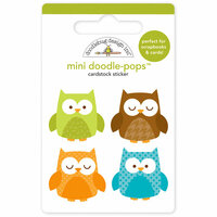 Doodlebug Design - Happy Harvest Collection - Doodle-Pops - 3 Dimensional Cardstock Stickers - Mini - Owlettes